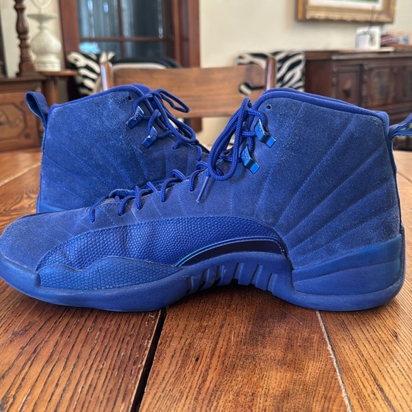 NIKE AIR JORDAN 12 RETRO DEEP BLUE SHOES Size 14 - Picture 4 of 9